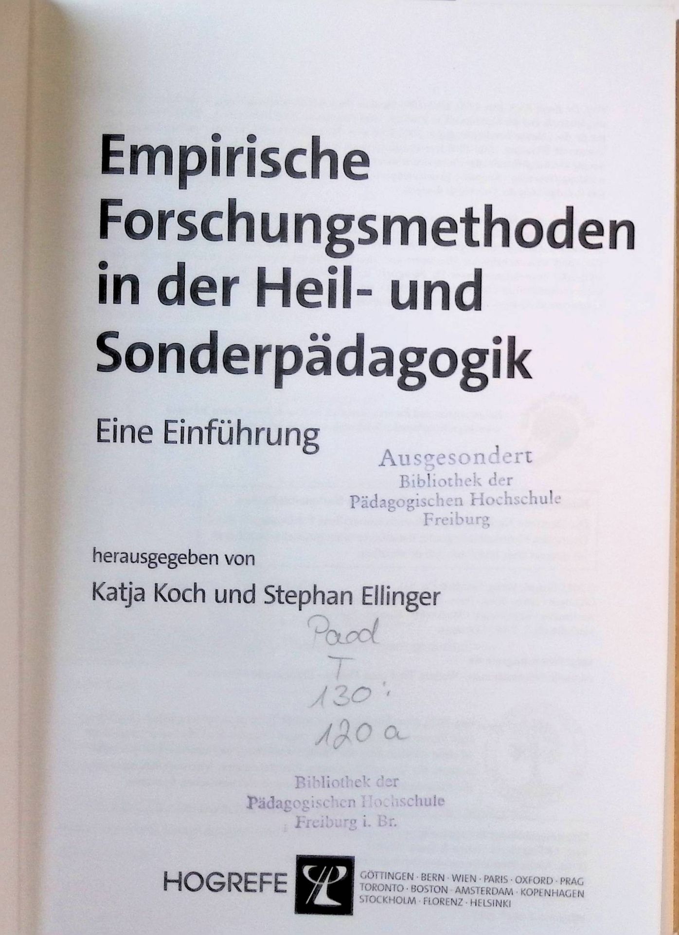 Empirische Forschungsmethoden in der Heil- und Sonderpädagogik : eine Einführung