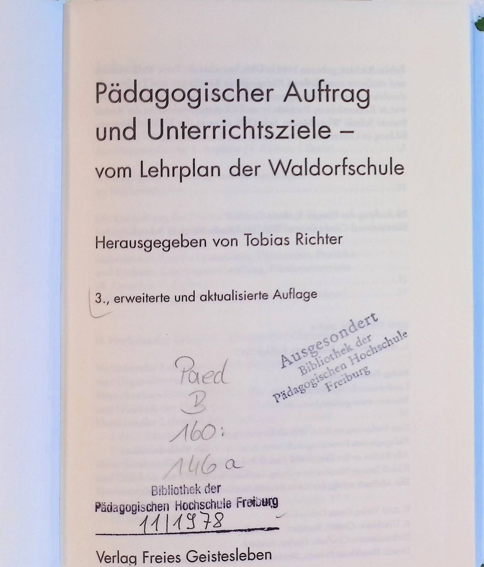 Pädagogischer Auftrag und Unterrichtsziele - vom Lehrplan der Waldorfschule