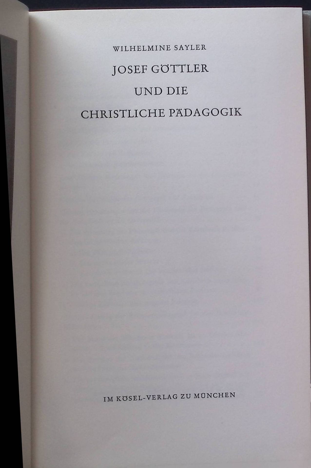 Josef Göttler und die christliche Pädagogik