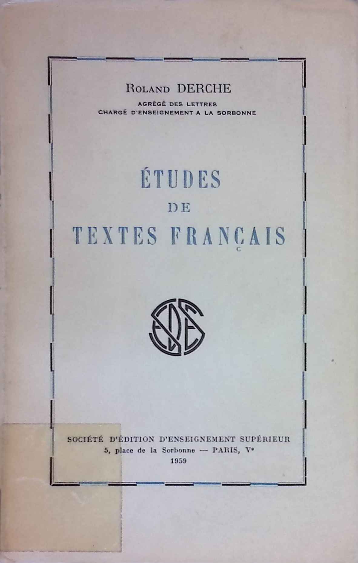 Etudes de textes francais