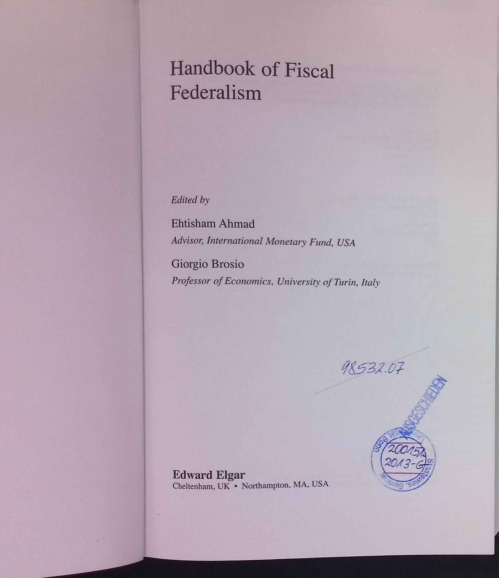 Handbook of Fiscal Federalism
