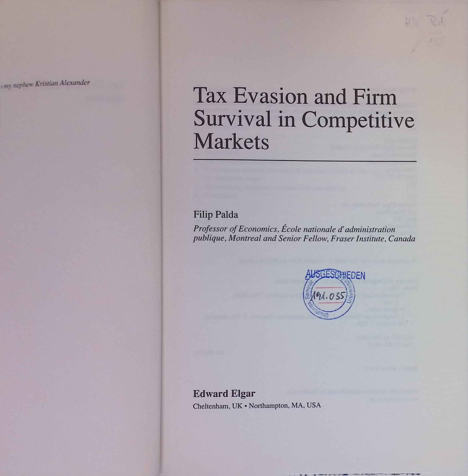 Tax Evasion and Firm Survival in Competitive Markets
