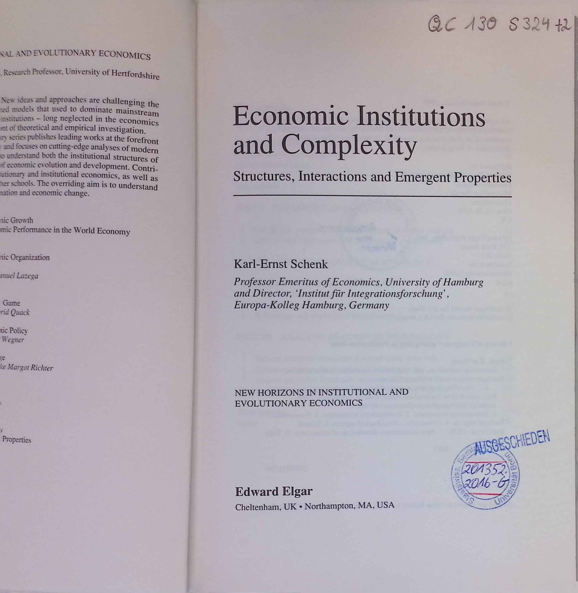 Economic Institutions and Complexity: Structures, Interactions, and Emergent Properties