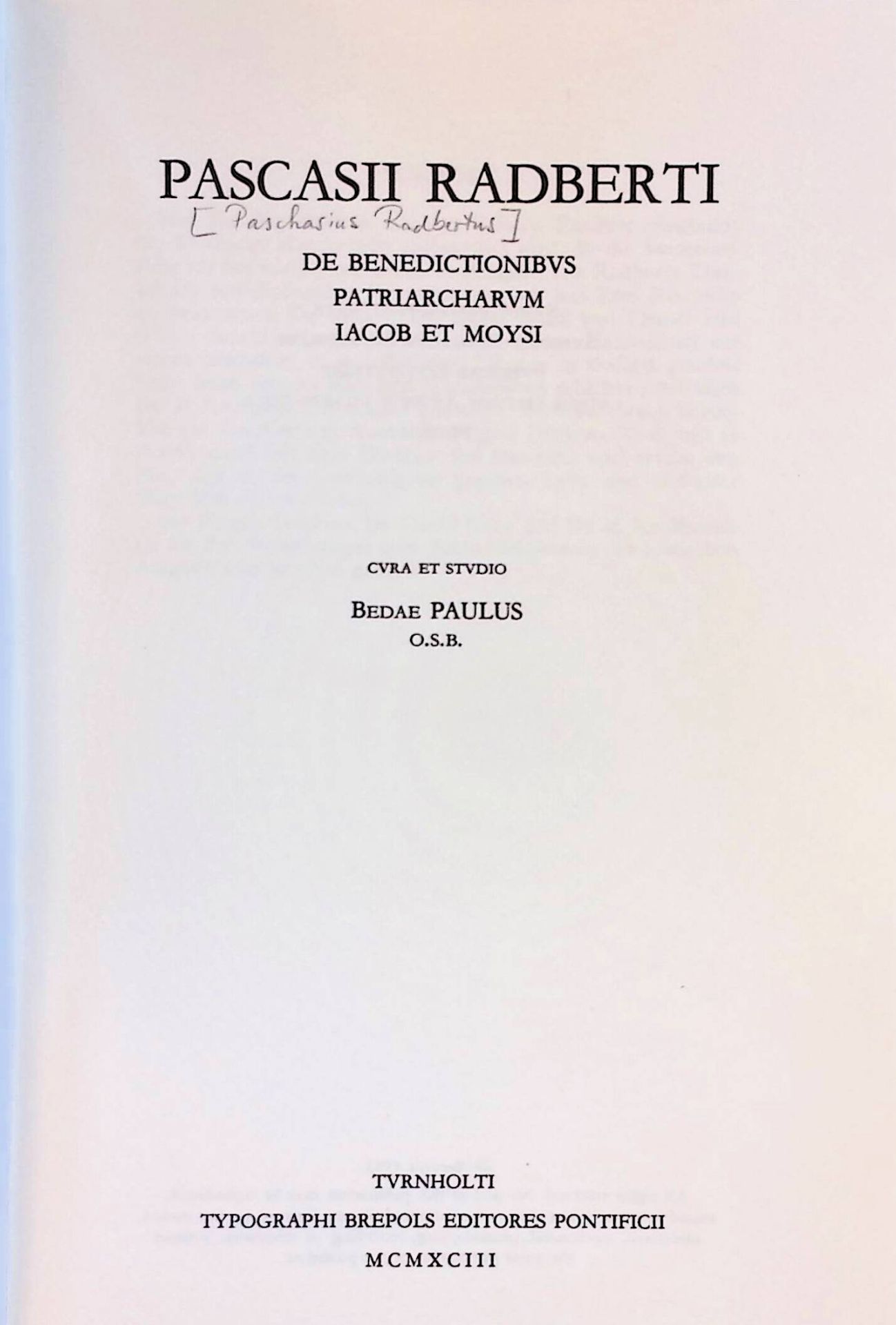 De benedictionibus patriarcharum Iacob et Moysi