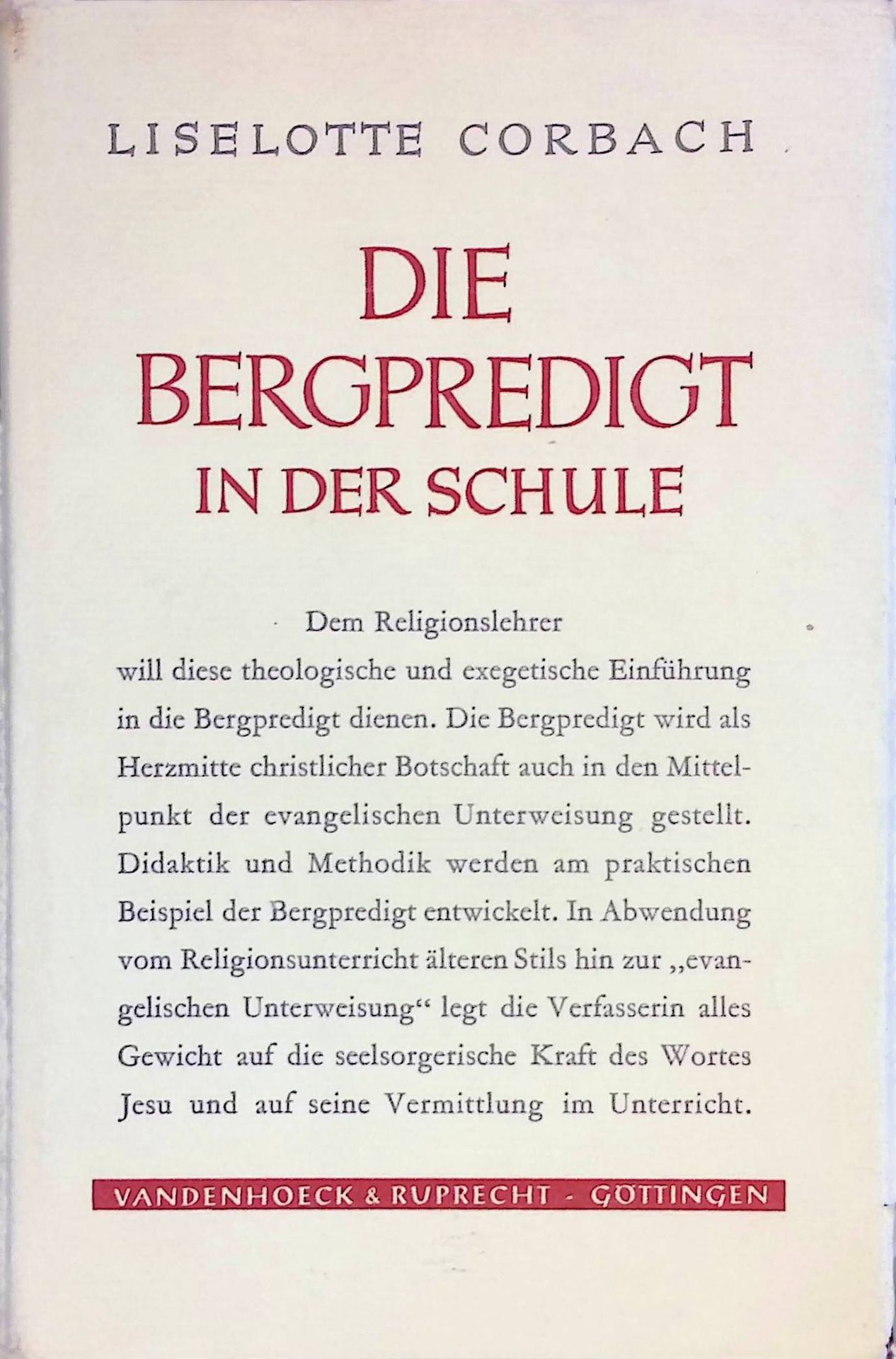Die Bergpredigt in der Schule
