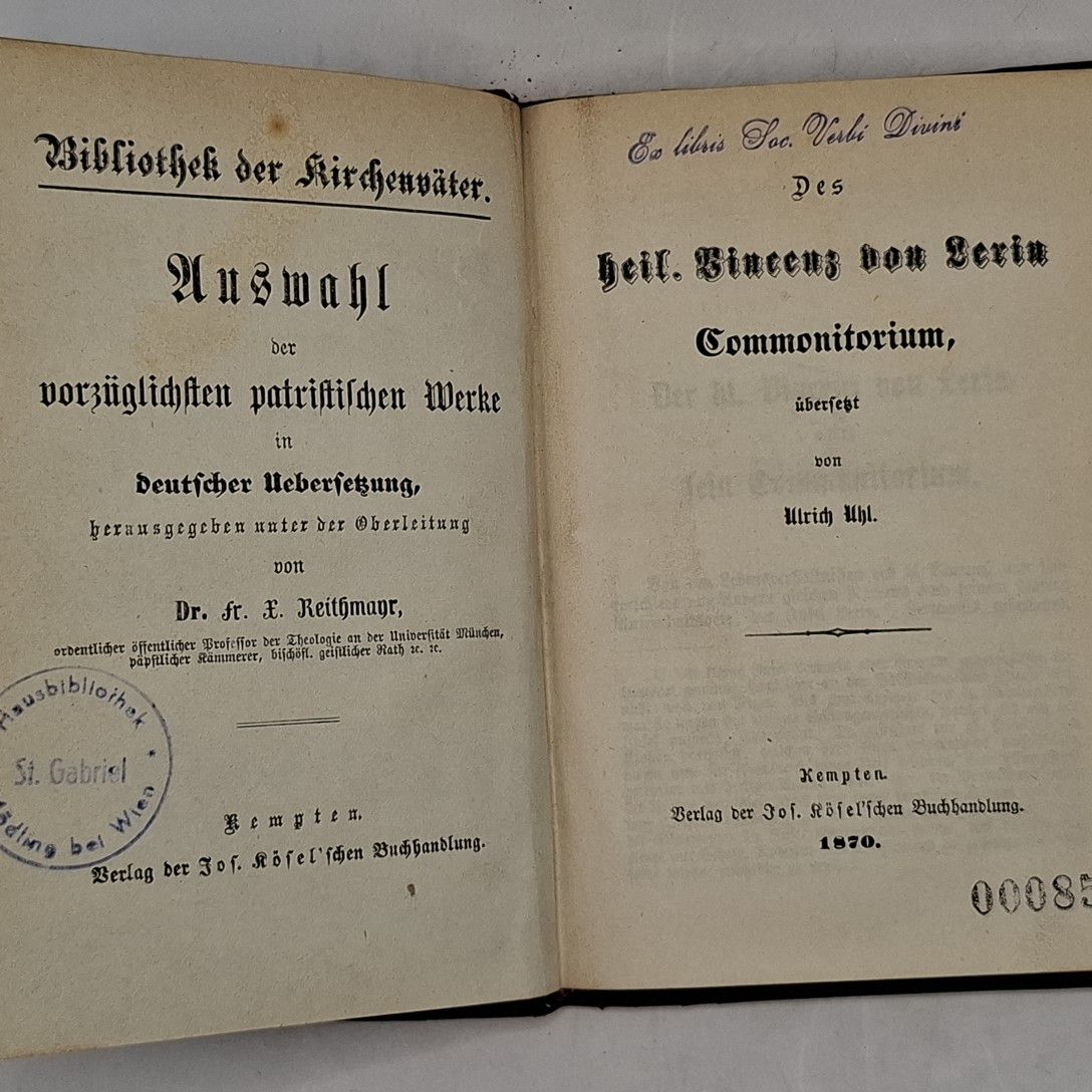 Des heil. Vincenz von Lerin Commonitorium - Die Apologien des heiligen Justinus, Philosophen und Martyrs - (Nr. 66)