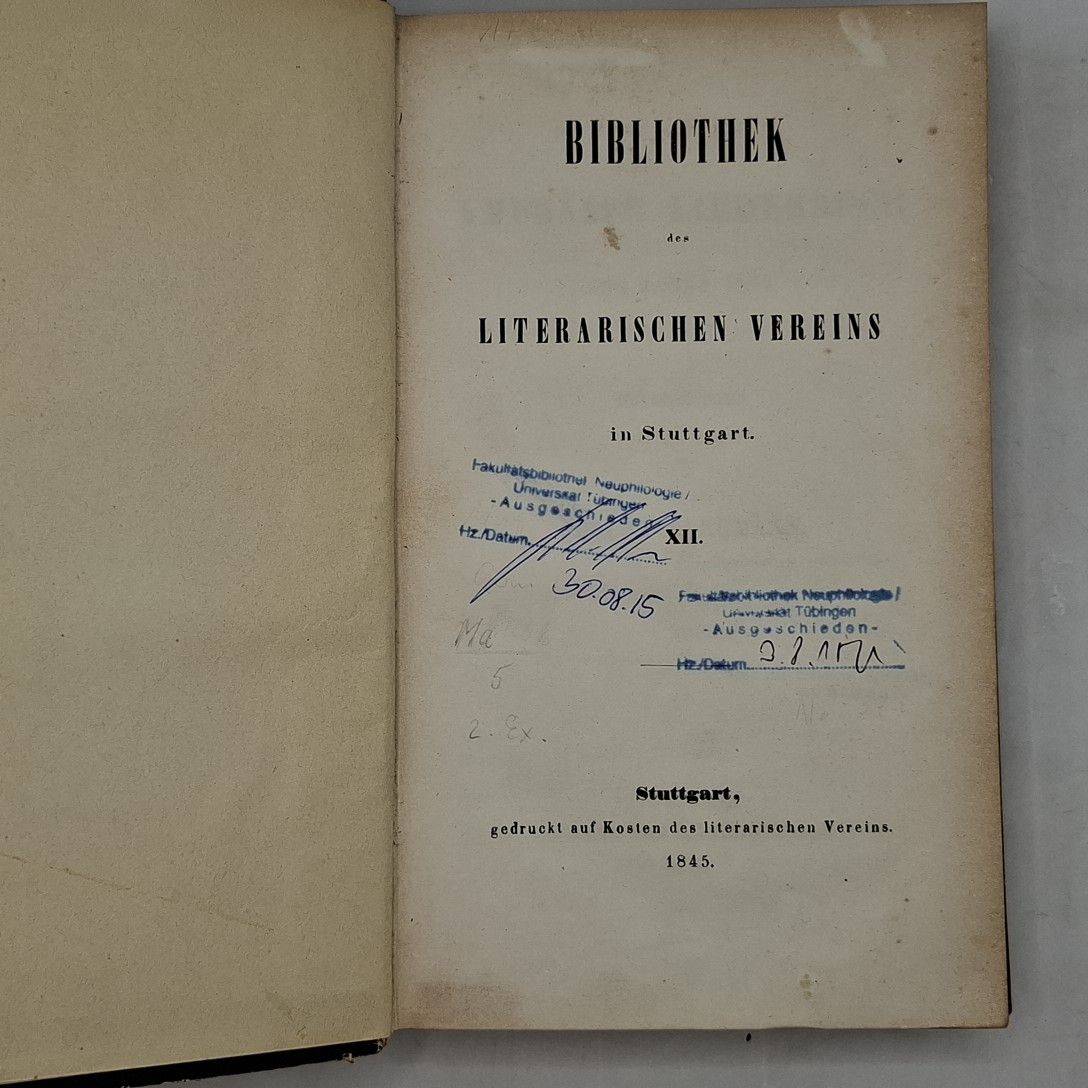 Bibliothek des literarischen Vereins in Stuttgart. BAND XII: Das Ambraser Liederbuch vom Jahre 1582