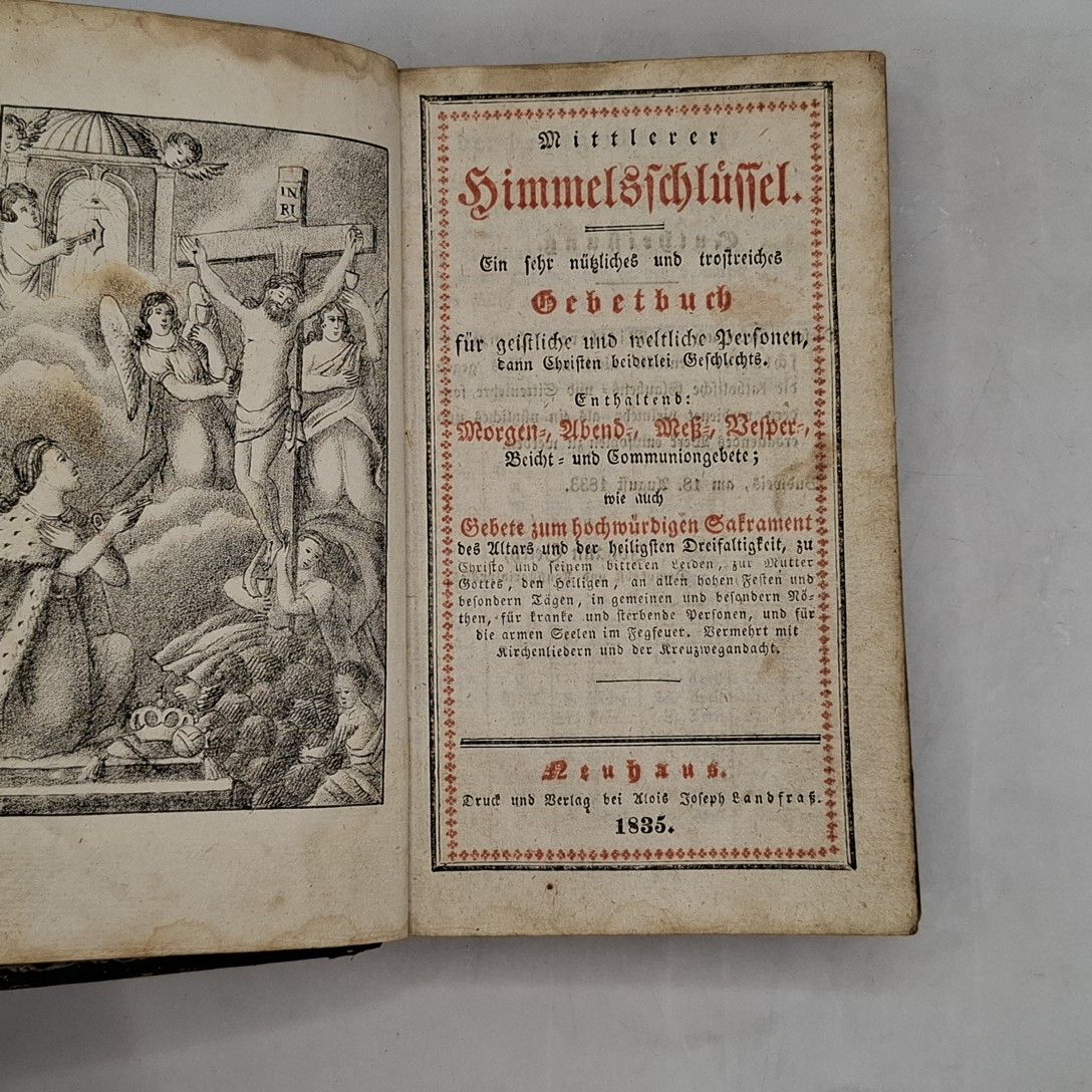 Mittlerer Himmelsschlüssel. Ein sehr nützliches und trostreiches Gebetbuch für geistliche und weltliche Personen, dann Christen beiderlei Geschlechts. Enthaltend: Morgen-, Abend-, Meß-, Vesper-, Beicht- und Communiongebete