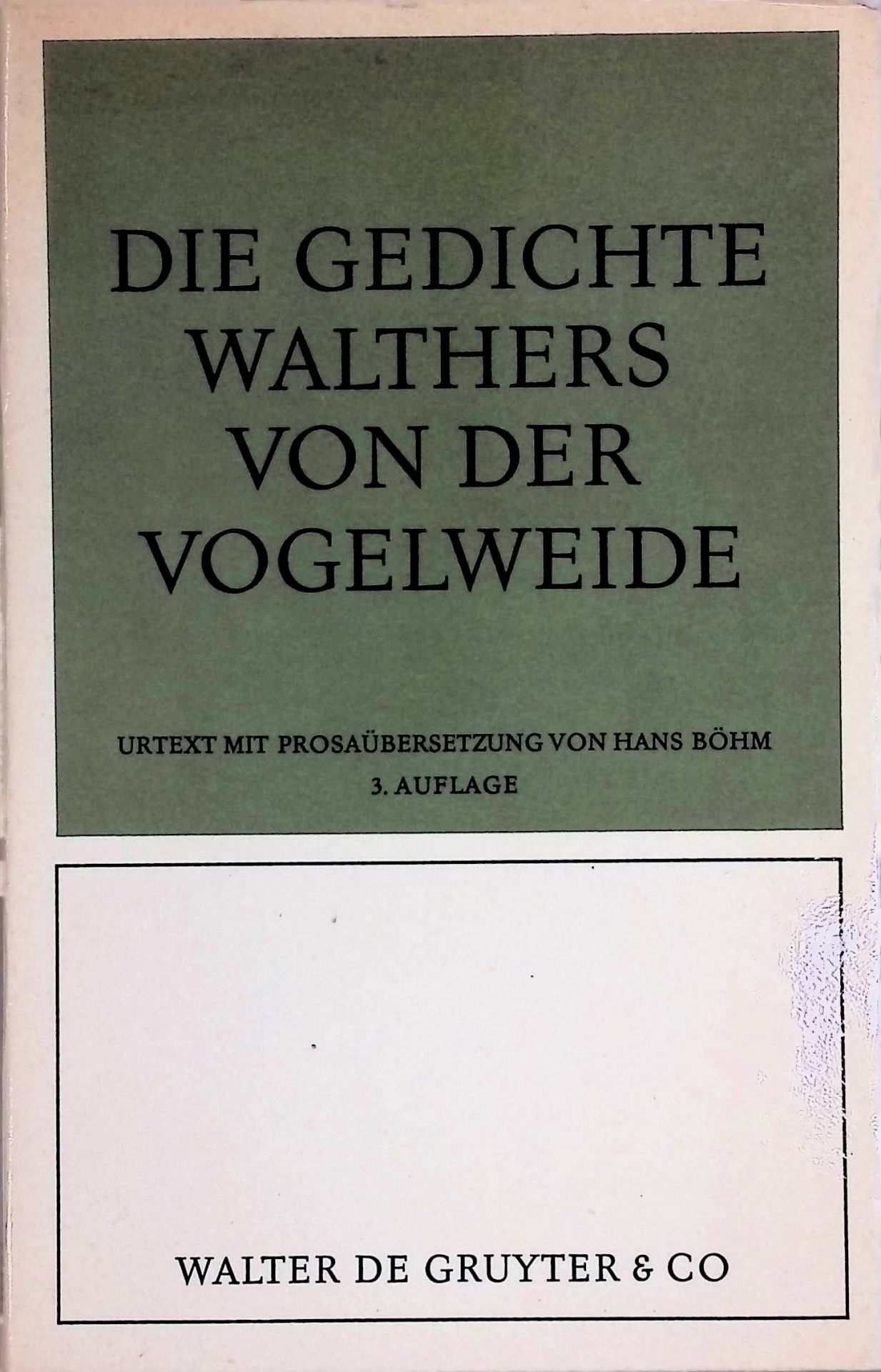 Die Gedichte Walthers von der Vogelweide