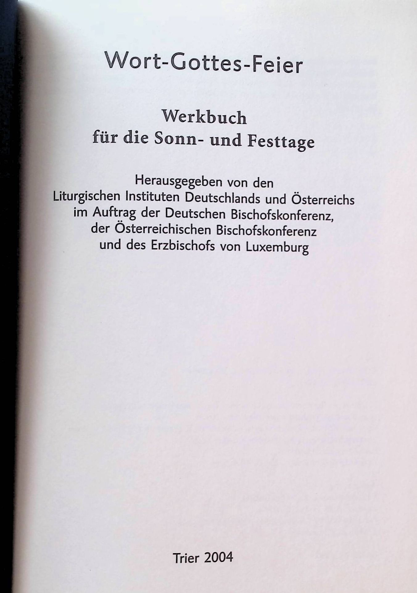 Wort-Gottes-Feier : Werkbuch für die Sonn- und Festtage