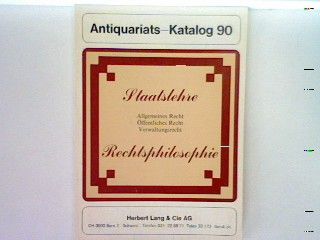 Antiquariats-Katalog 90 - Staatslehre. Allgemeines Recht, Öffentliches Recht, Verwaltungsrecht - Rechtsphilosophie : Deutsches Verwaltungsblatt - 68. Jahrgang des Reichsverwaltungsblattes