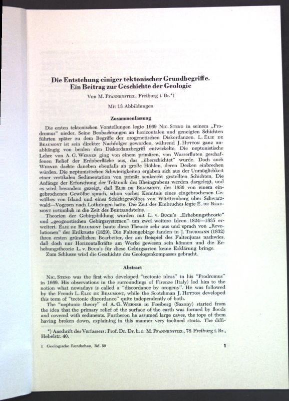Die Entstehung einiger tektonischer Grundbegriffe. Ein Beitrag zur Geschichte der Geologie