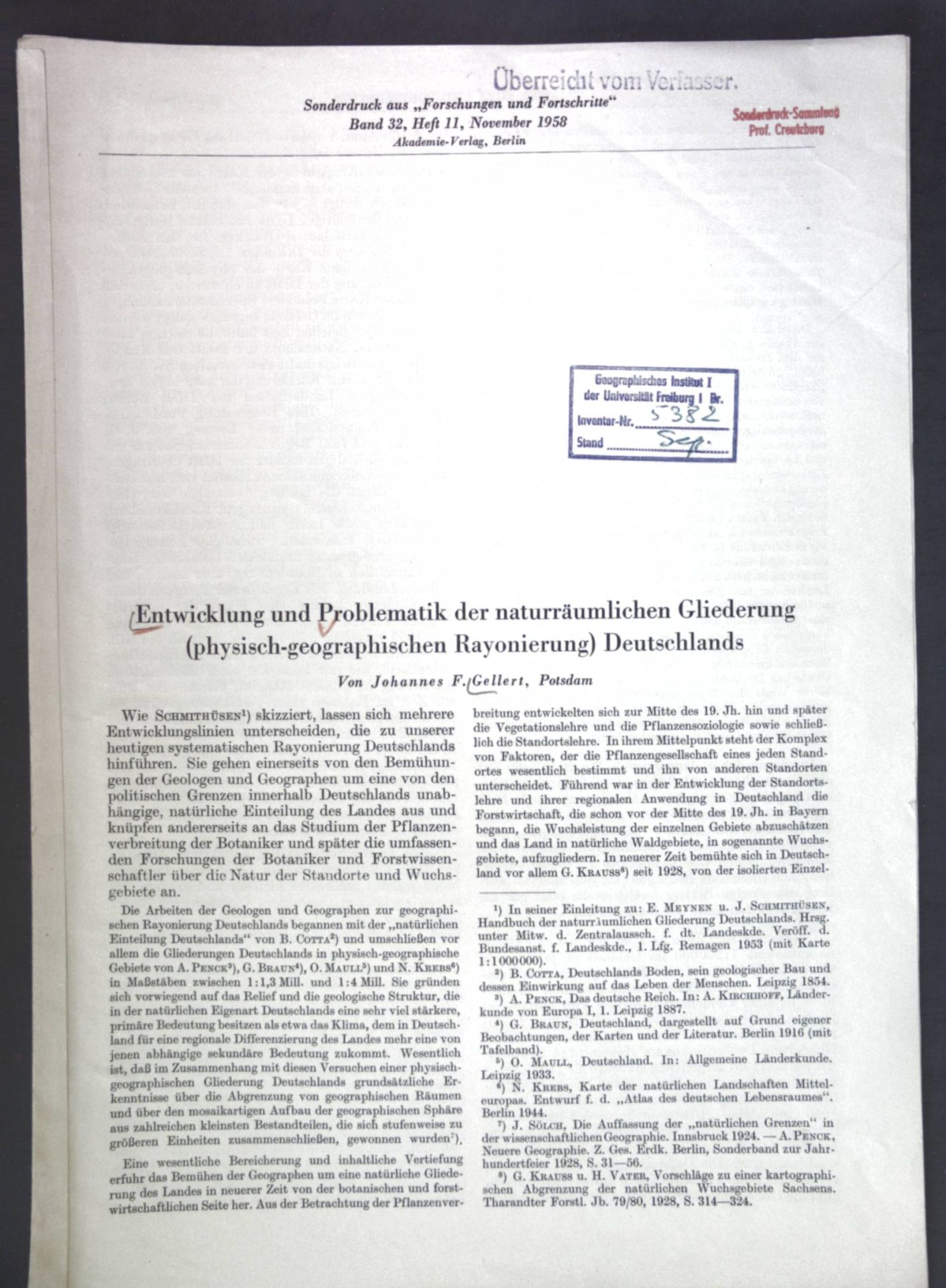 Entwicklung und Problematik der naturräumlichen Gliederung (physisch-geographischen Rayonierung) Deutschlands