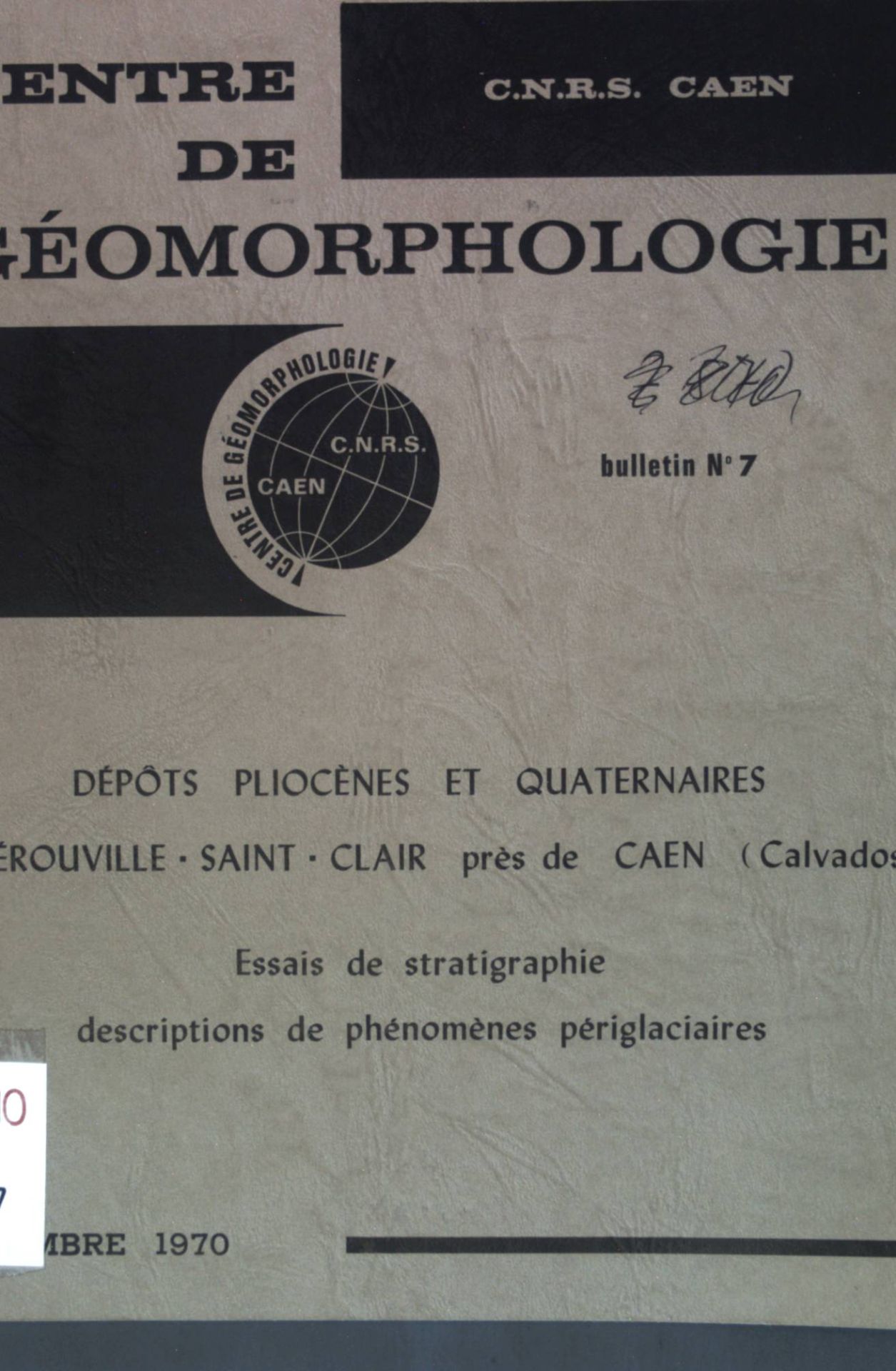 Dépôts pliocènes et quaternaires d'Hérouville, Saint, Clair près de Caen (Calvados)