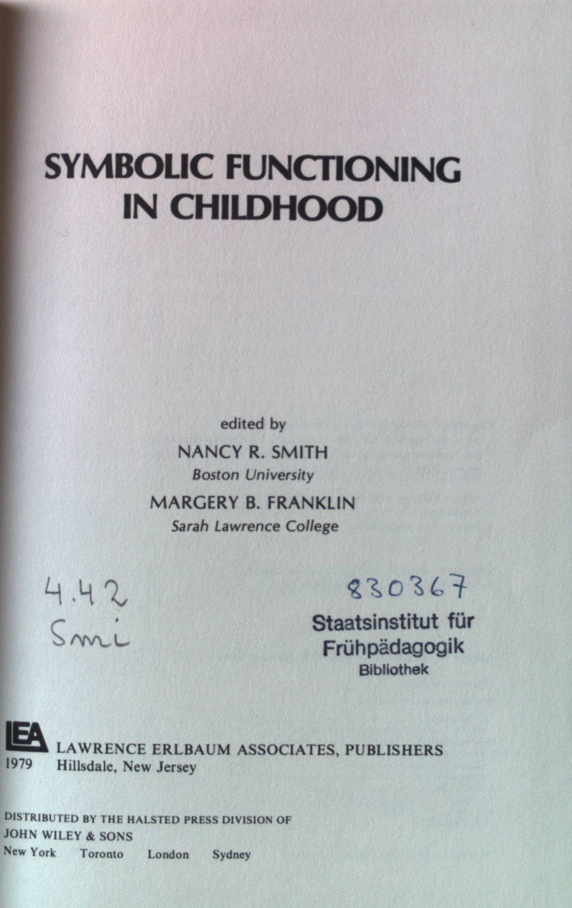 Symbolic Functioning in Childhood