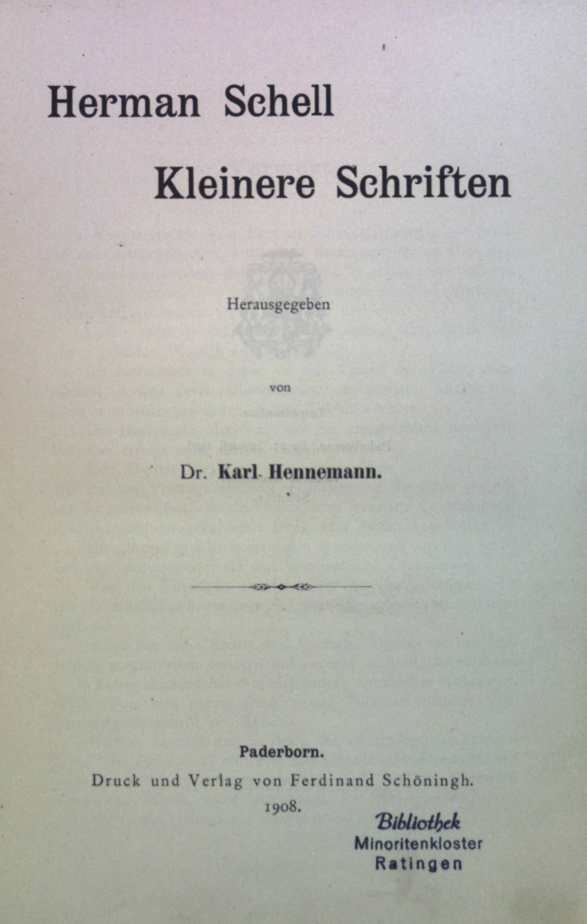 Hermann Schell: Kleinere Schriften