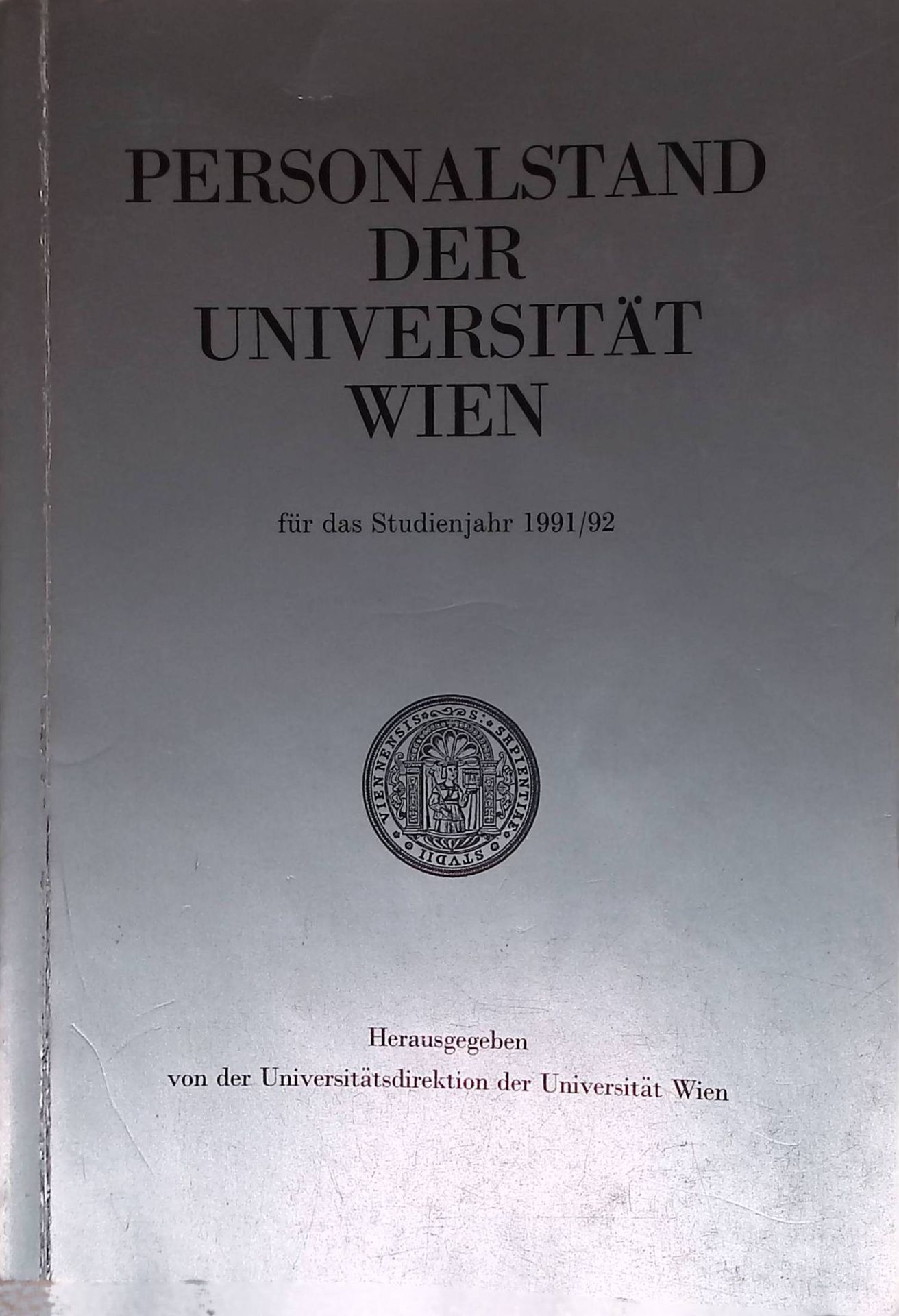 Zentralbibliothek für Physik in Wien -in: Personalstand der Universität Wien für das Studienjahr 1991/92