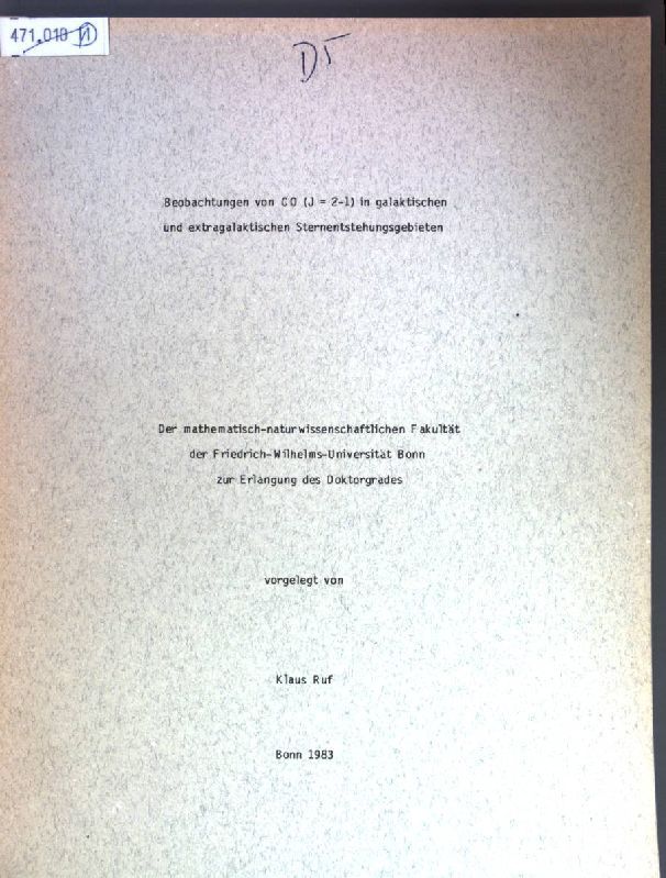 Beobachtungen von C O (J= 2-1) in galaktischen und extragalaktischen Sternentstehungsgebieten