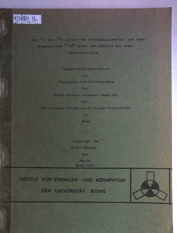 Der 12C und 14N induzierte Präcompoundzerfall des Compoundsystems 65Zn* unter dem Einfluss der Drehimpulserhaltung