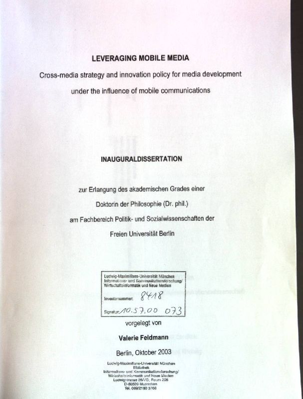 Leveraging mobile media: cross-media strategy and innovation policy for media development under the influence of mobile communications