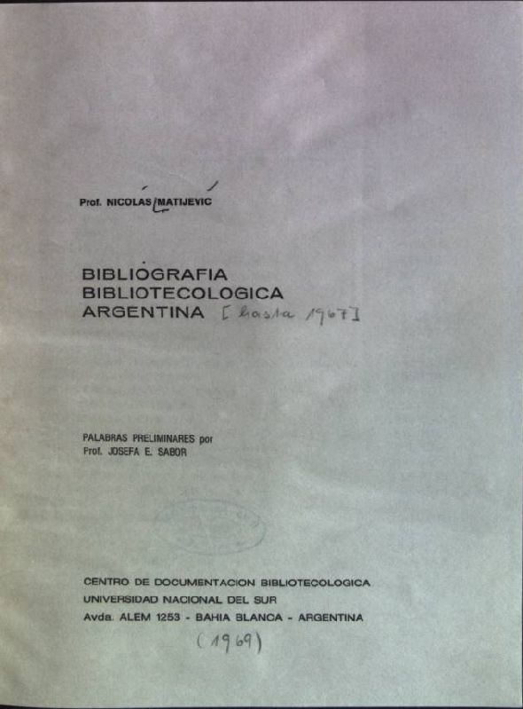 Bibliografia bibliotecologica Argentina