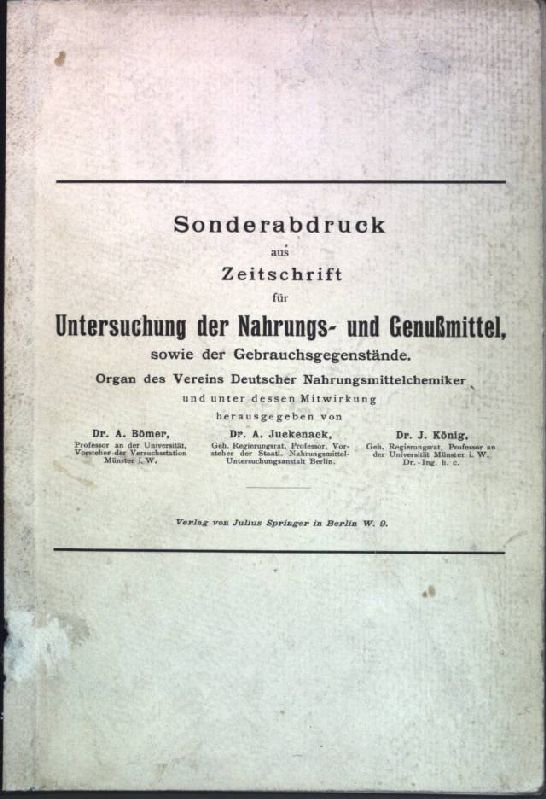 Über die Beeinflussung von Lebensmitteln bei der Blausäuredurchgasung von Schiffen und Speichern;