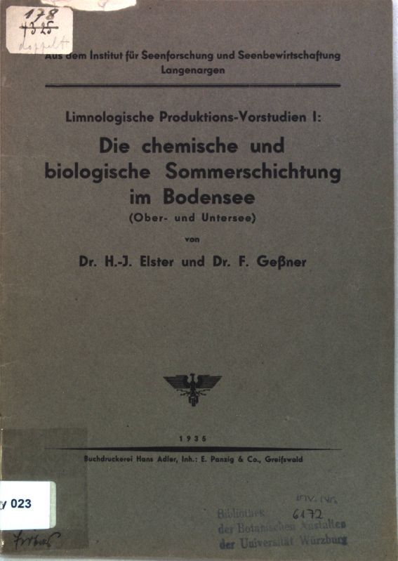 Die chemische und biologische Sommerschichtung im Bodensee (Ober- und Untersee)
