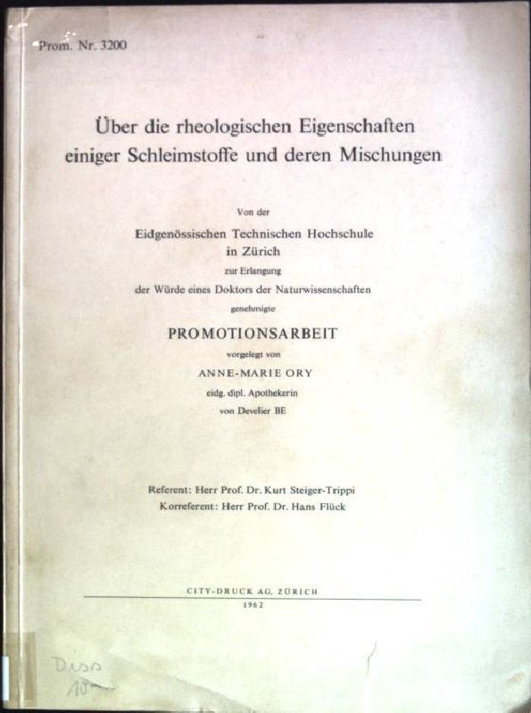 Über die rheologischen Eigenschaften einiger Schleimstoffe und deren Mischungen