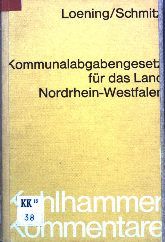 Kommunalabgabengesetz für das Land Nordrhein-Westfalen vom 21. Oktober 1969