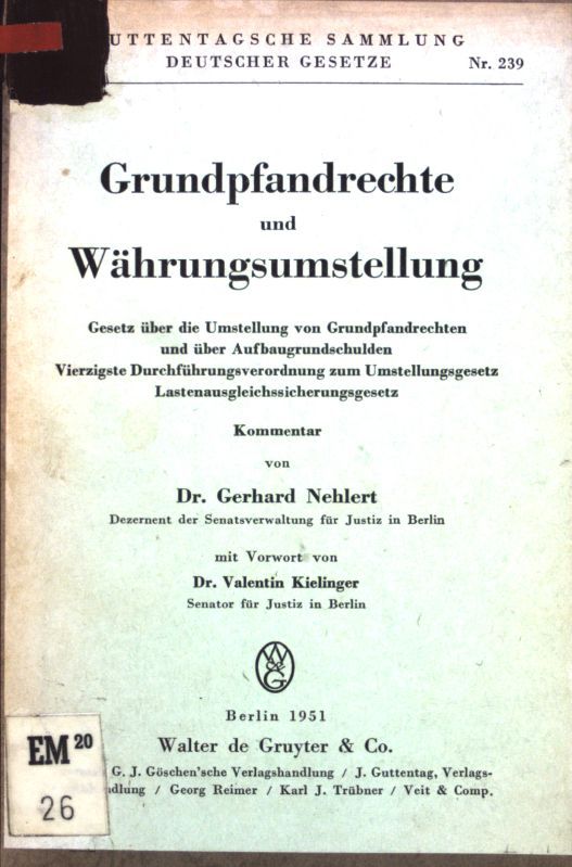 Grundpfandrechte und Währungsumstellung
