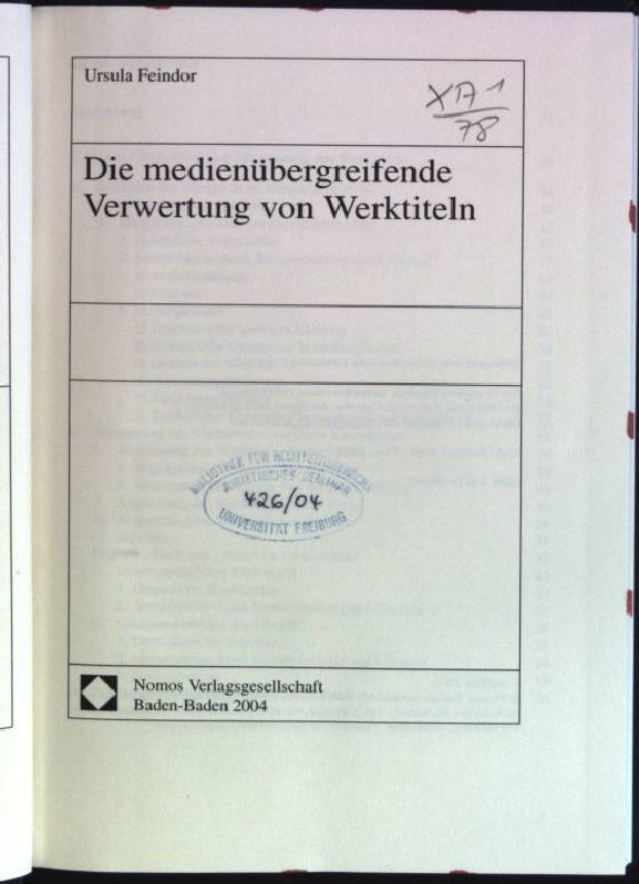 Die medienübergreifende Verwertung von Werktiteln