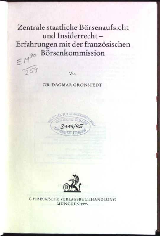 Zentrale staatliche Börsenaufsicht und Insiderrecht, Erfahrungen mit der französischen Börsenkommission