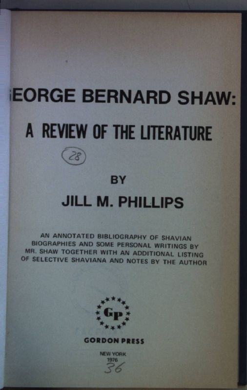 George Bernard Shaw: A review of the literature