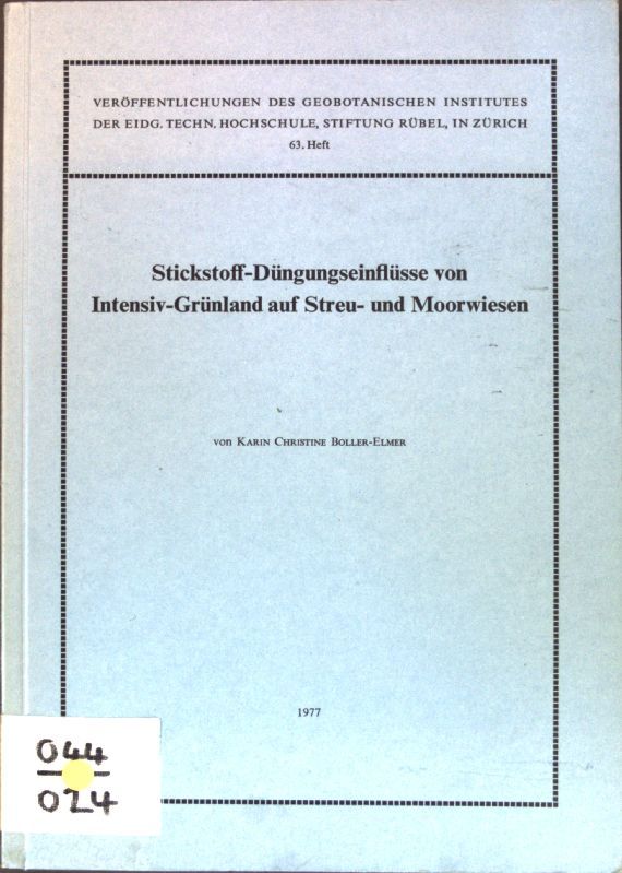 Stickstoff-Düngungseinflüsse von Intensiv-Grünland auf Streu- und Moorwiesen