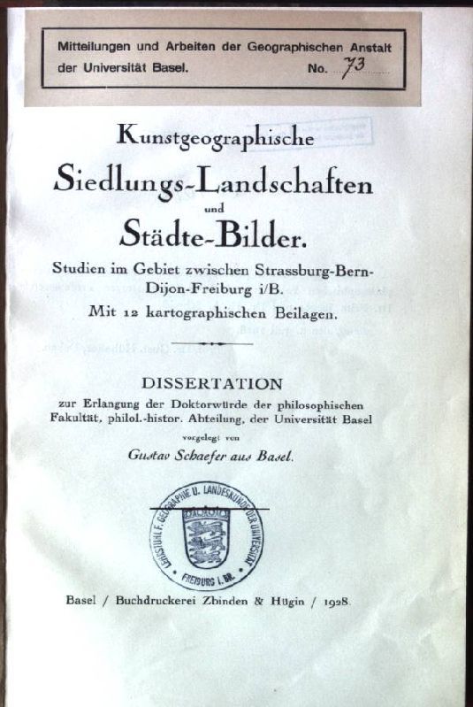 Kunstgeographische Siedlungs-Landschaften und Städte-Bilder