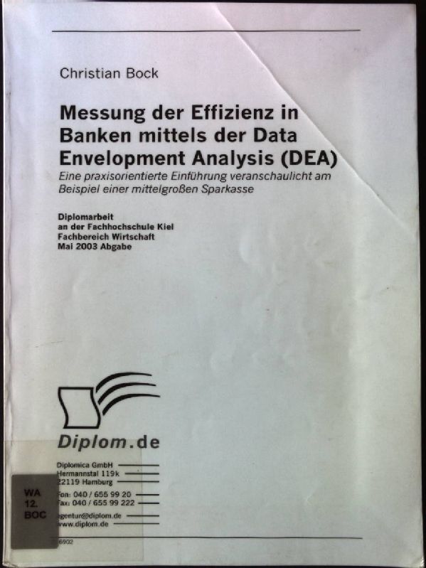 Messung der Effizienz in Banken mittels der Data Envolopment Analysis (DEA)