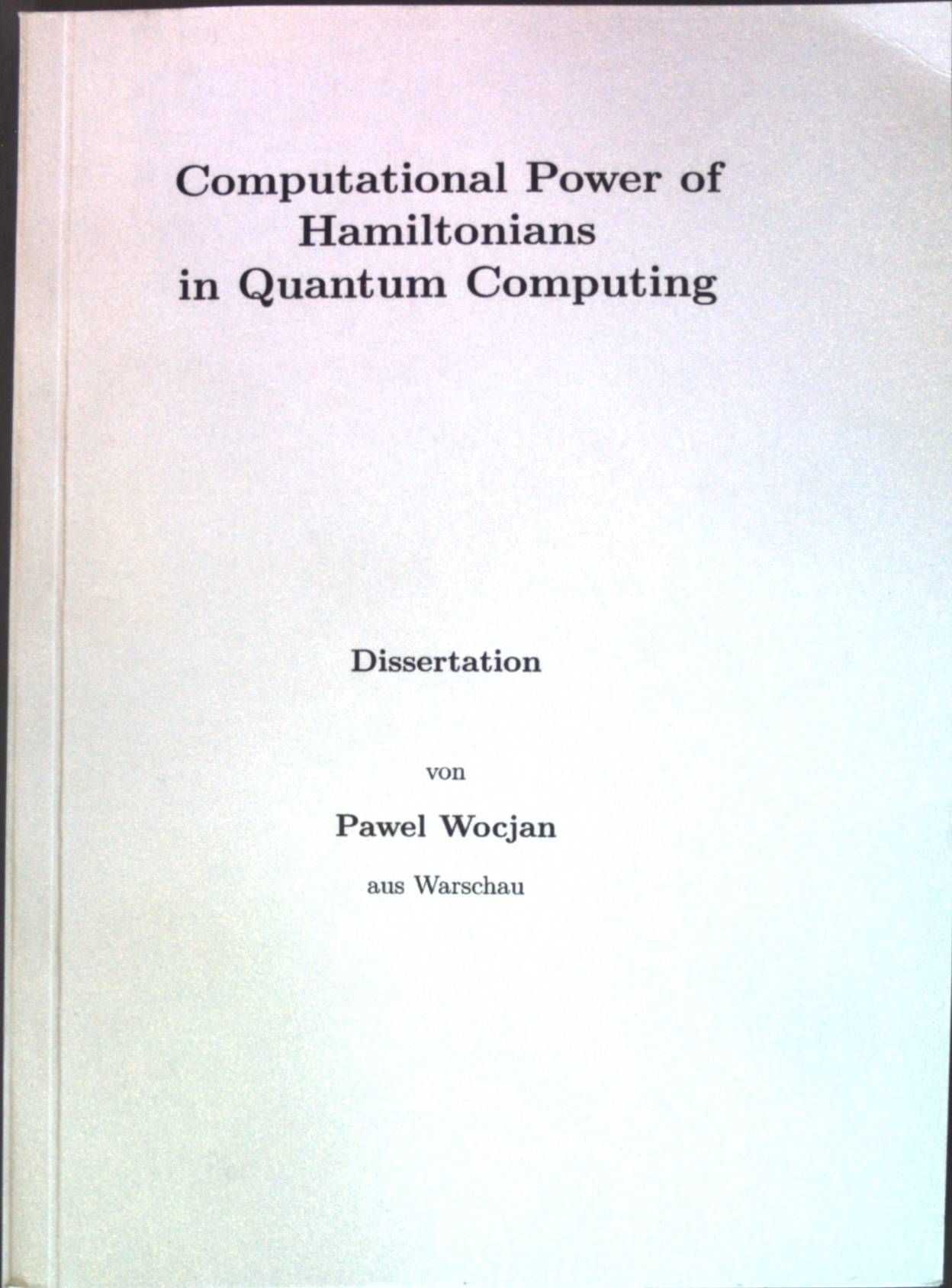 Computational Power of Hamiltonians in Quantum Computing