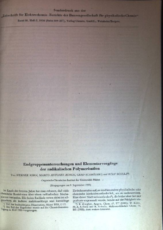 Endgruppenuntersuchungen und Elementarvorgänge der radikalischen Polymerisation