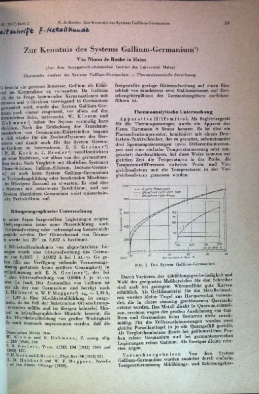 Zur Kenntnis des Systems Gallium-Germanium