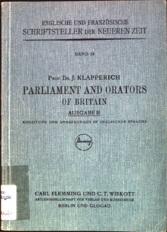Parliament and Orators of Britain - Ausgabe B