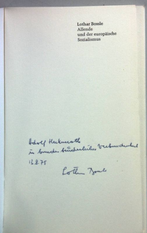 Allende und der europäische Sozialismus (SIGNIERTES EXEMPLAR)