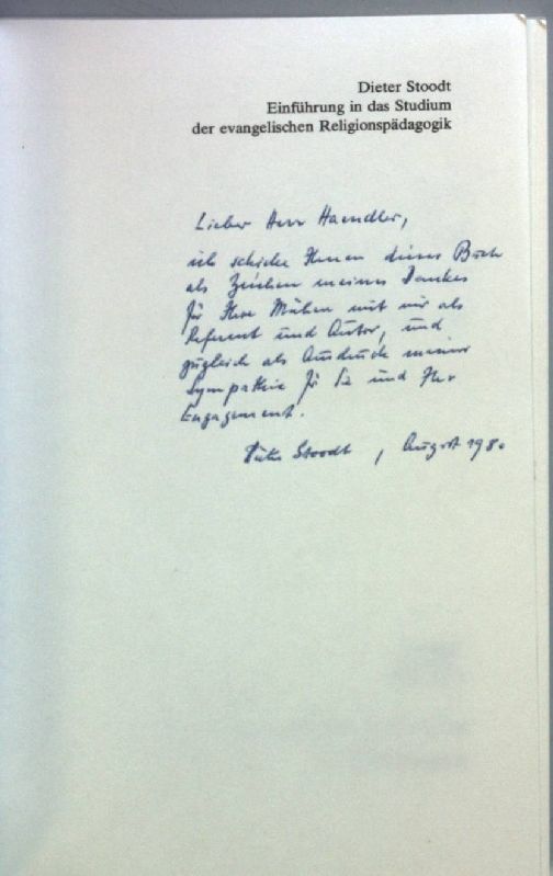 Einführung in das Studium der evangelischen Religionspädagogik (SIGNIERTES EXEMPLAR)