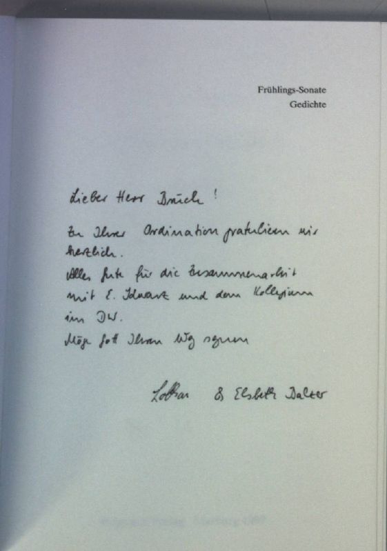 Frühlings-Sonate : Gedichte (SIGNIERTES EXEMPLAR)