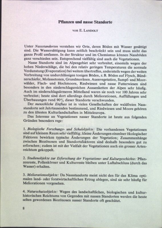 Pflanzen und nasse Standorte