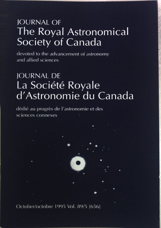 Photographic Determination of the Eccentricity of the Earth's Orbit - in: Vol. 89/5 Journal of The Royal Astronomical Society of Canada / Journal de La Société Royale d'Astronomie du Canada