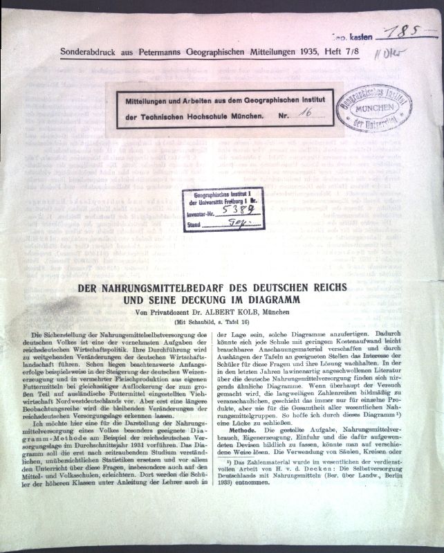 Der Nahrungsmittelbedarf des Deutschen Reichs und seine Deckung im Diagramm