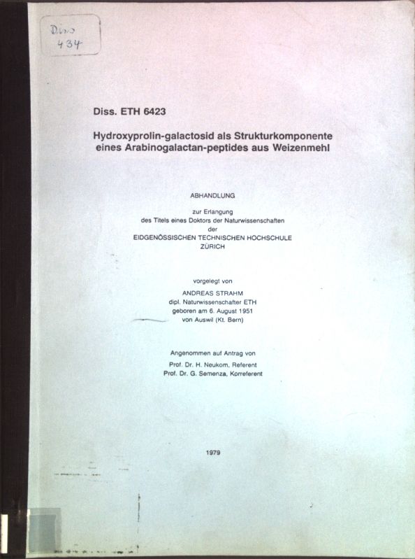 Hydroxyprolin-galactosid als Strukturkomponente eines Arabinogalactan-peptides aus Weizenmehl