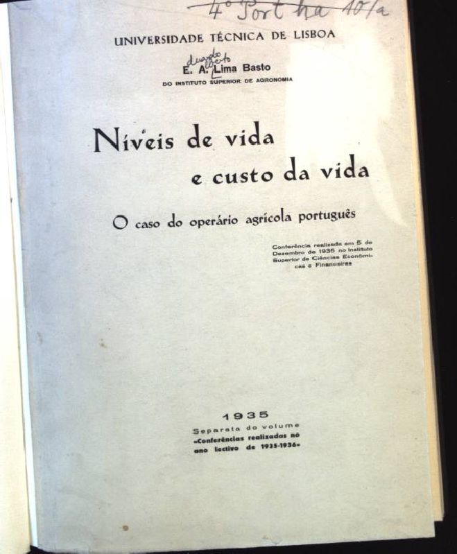 Niveis de vida e custo da vida, O caso do operario agricola portugues