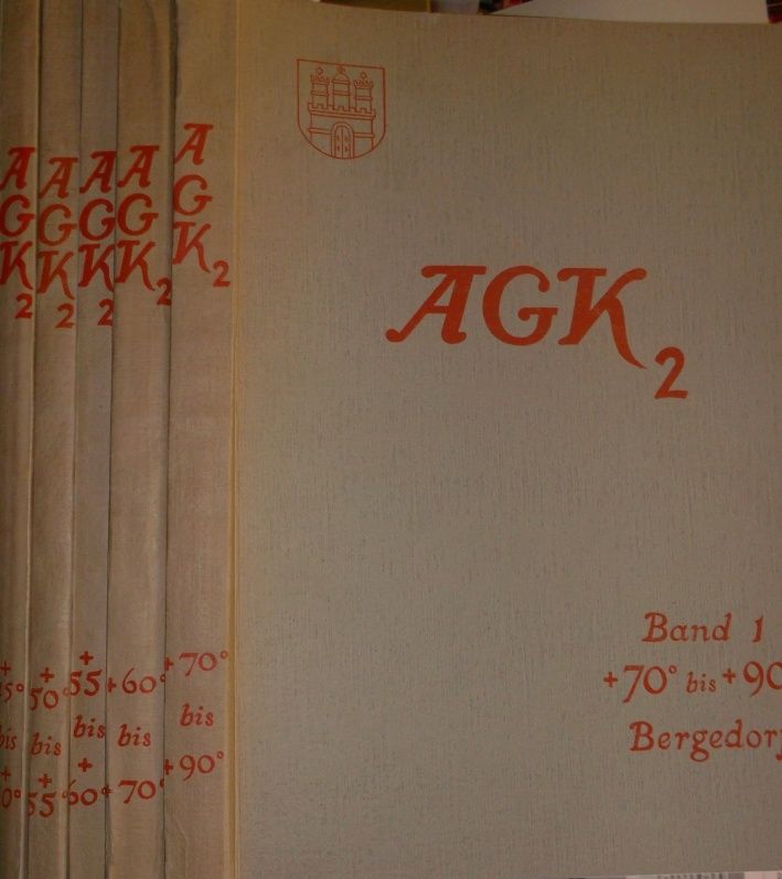 Zweiter Katalog der Astronomischen Gesellschaft für das Äquinoktium 1950 (AGK 2) (15 Bände KOMPLETT) - Bd.1 bis 15: Deklination Bergedorf/ Bonn