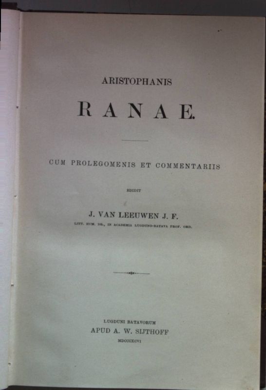 Aristophanis Comoediae: BAND 4: Ranae/ Plutus